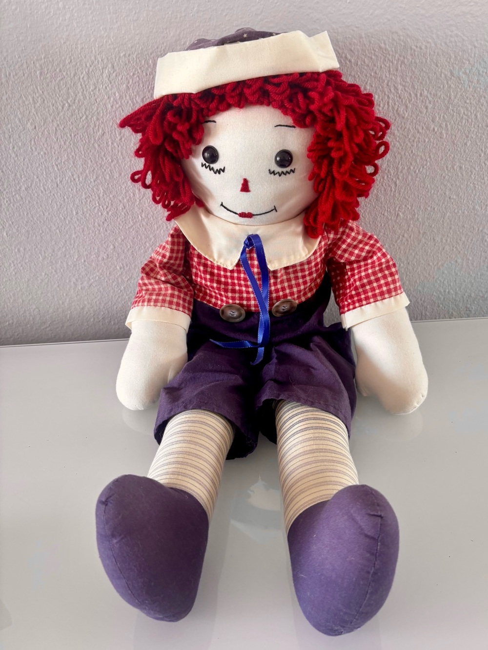 Vintage Raggedy Ann Doll 24” With Hat